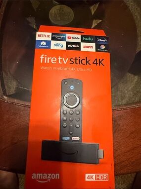 Amazon Fire TV Stick 4K HDR – Black with Orange Box